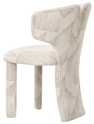 Modrest Masuda Modern Beige Pattern Fabric Dining Chair, Set of 2