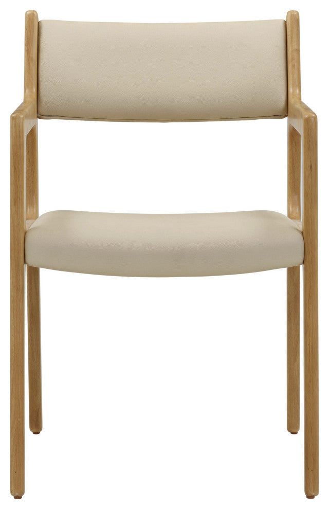 Ari Cream Vegan Leather Dining Chair, Set of 2