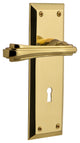 New York Plate With Keyhole Fleur Lever, Unlacquered Brass, Right-Handed