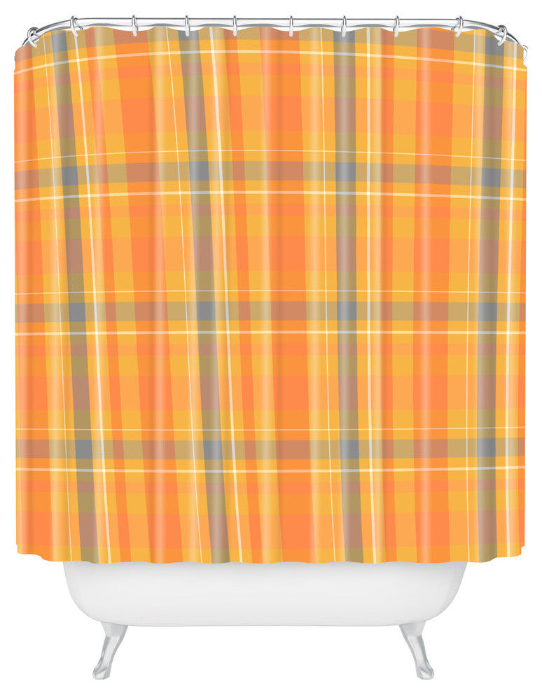 Allyson Johnson Fall Time Plaid Shower Curtain, 72"x69"