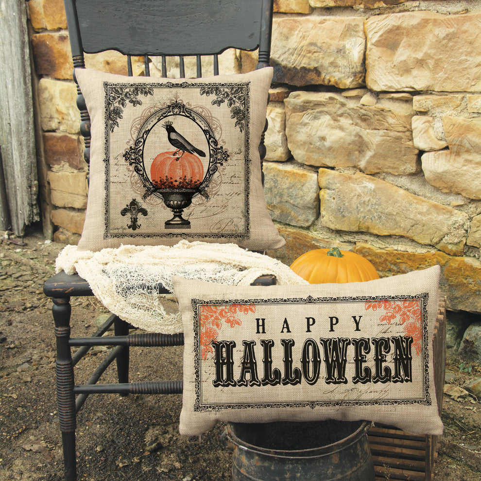 Vintage Halloween 18"x18" Pillow