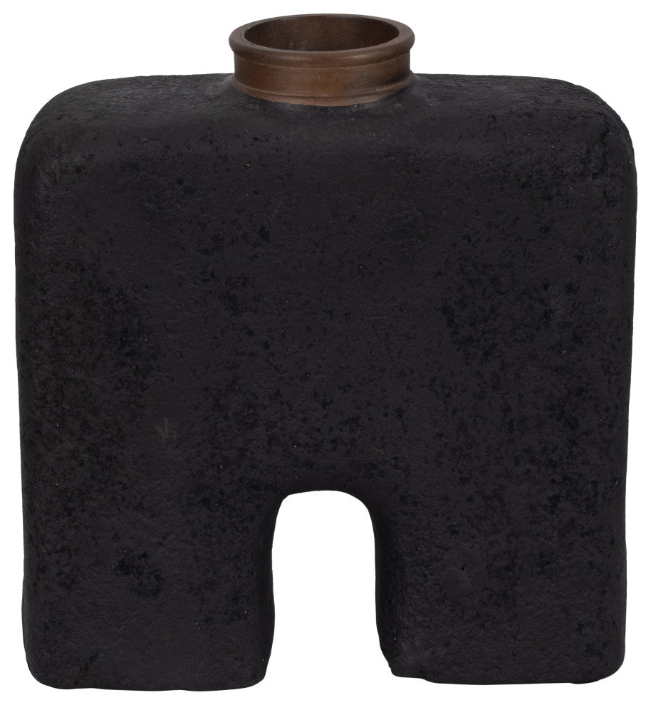 Ecomix, 13"H Abstract Vase, Black