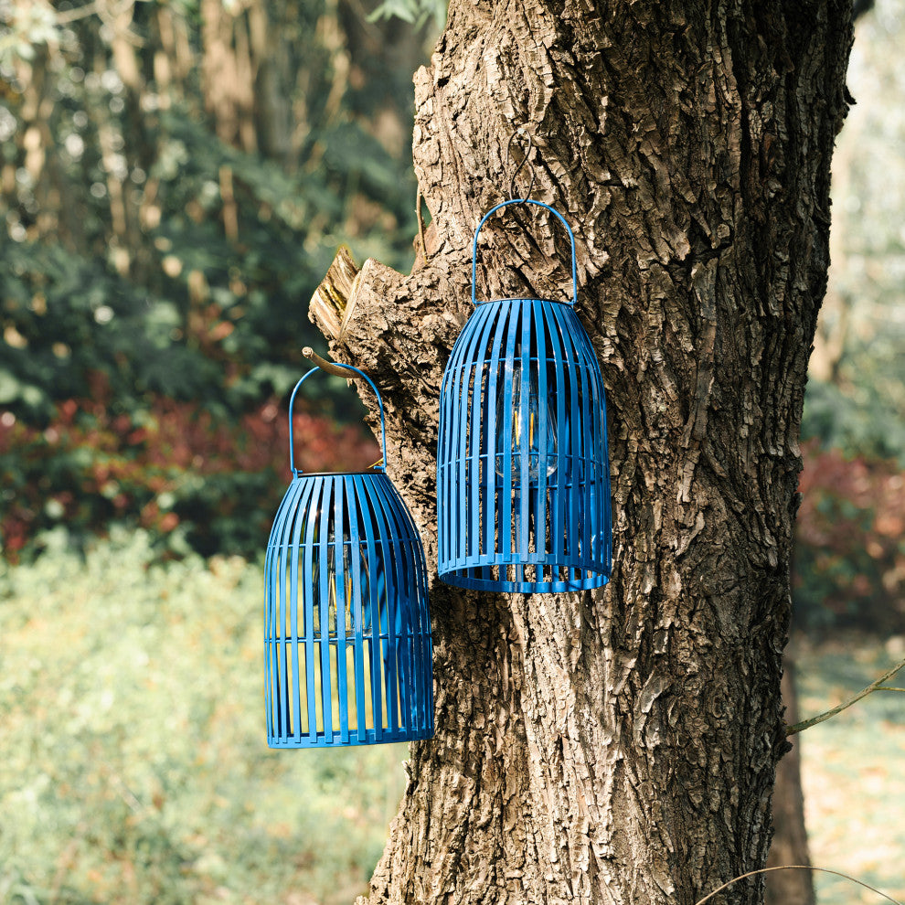 Metal Woven Solar Powered Hanging Lantern, 2-Piece Set