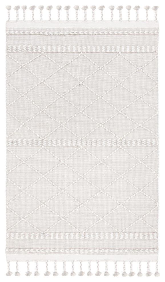 Safavieh Casablanca Collection CSB575G Rug, Silver/Ivory, 5' X 8'