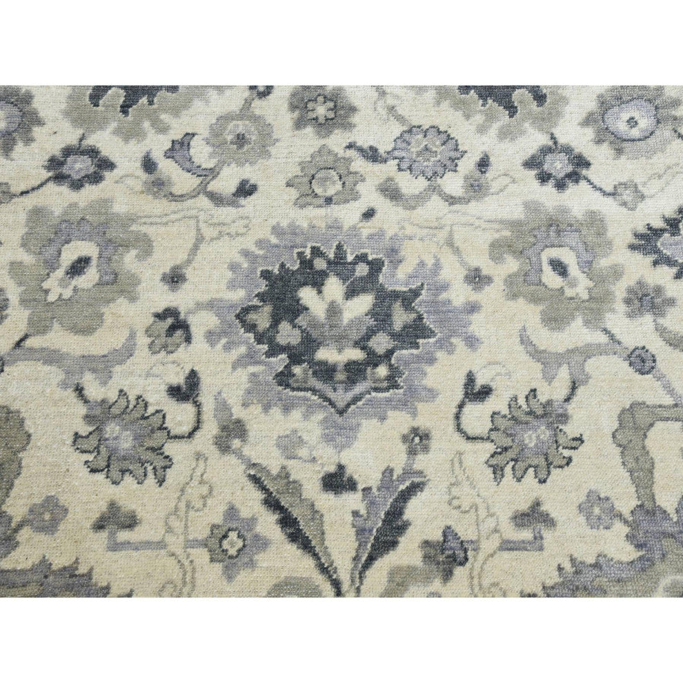 Ivory 100% Wool Anatolian Design Oushak Hand Knotted Oriental Rug, 8'2"x10'5"