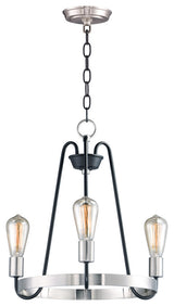 Maxim Lighting Haven 3-Light Chandelier, Black/Satin Nickel