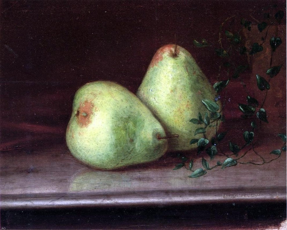Daniel Folger Bigelow Two Green Pears, 20"x25" Gallery Wrapped Canvas Print