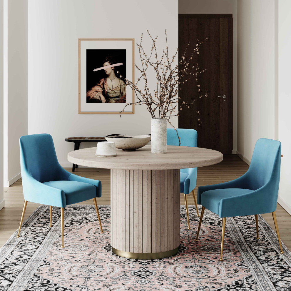 Beatrix Velvet Side Chair, Sea Blue