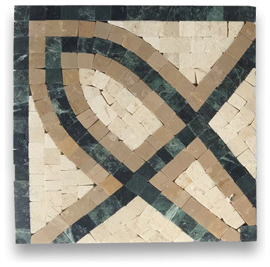 Marble Mosaic Border Decorative Tile Romanze Gold 5.9x5.9 Polished, 1 piece