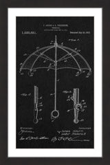 "Umbrella 1912 Black Paper" Framed Painting Print