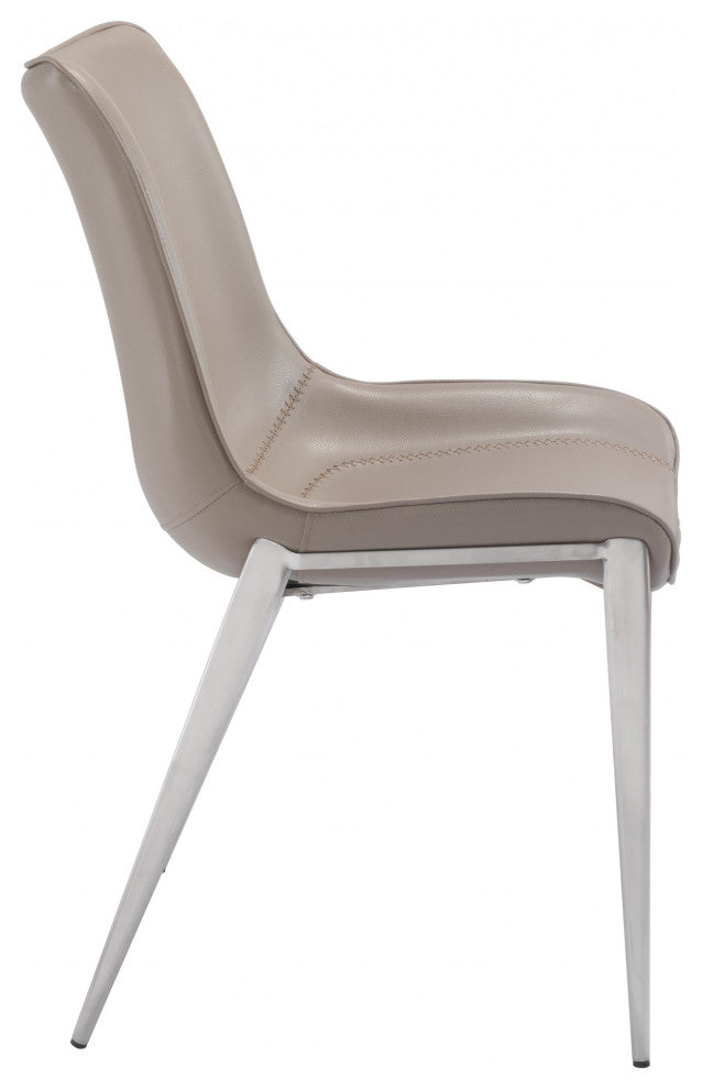 Stich Gray Faux Leather Side or Dining Chairs Set of 2 Chairs
