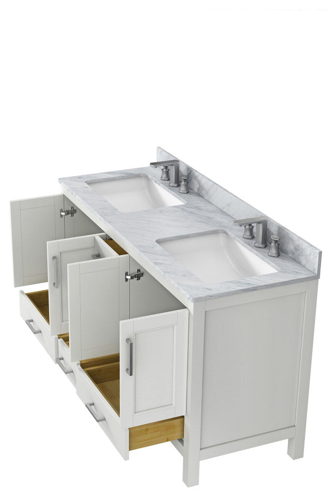 60" Plywood Freestanding Bathroom Vanity Set with Drawer and Doors , Matte White