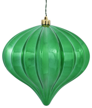5.7" Emerald Shiny Onion Uv Drilled 3/Bg