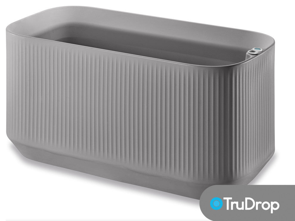 TruDrop Self-Watering Modular Deck Planter, Privacy Barrier, Ash, 40"x20"x20"H
