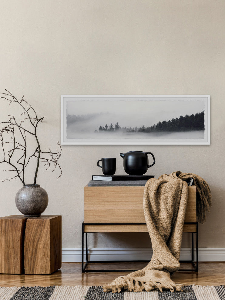 "Hazy Lake" Framed Painting Print, 45x15