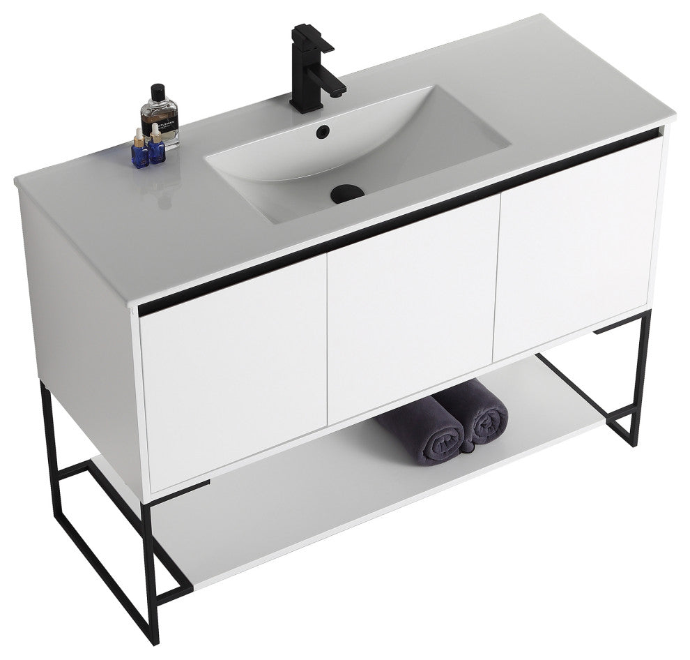 Urbania Vanity Set, White, 48", Single Sink