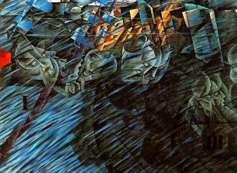 Umberto Boccioni States of Mind Those Who Go, 21"x28" Wall Decal