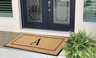 Natural Coir & Rubber Large Monogrammed Door Mat 30x60, A