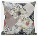 16" Peach Black Floral Zippered Suede Throw Pillow