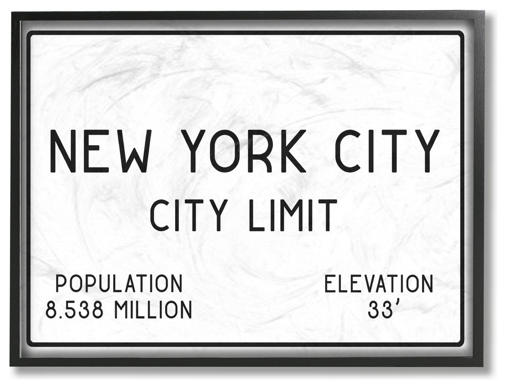 NYC City Limit, 11"x14", Framed Giclee Texturized Art