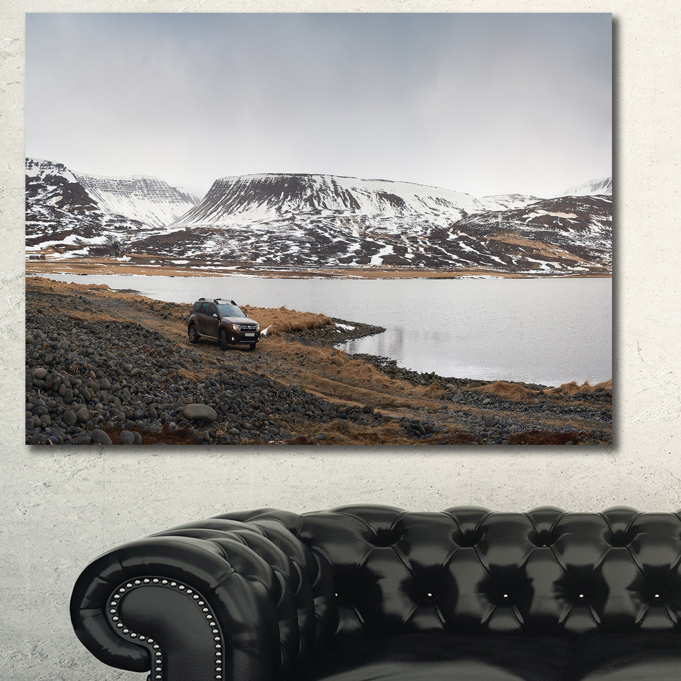 SUV Road Trip Adventure, Landscape Canvas Art Print, 40"x30"