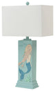 Set of 2 Ocean Blue Mermaid Table Lamps