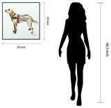 "Yellow Lab" Printed Wall Art Framed With Black Anodized Aluminum