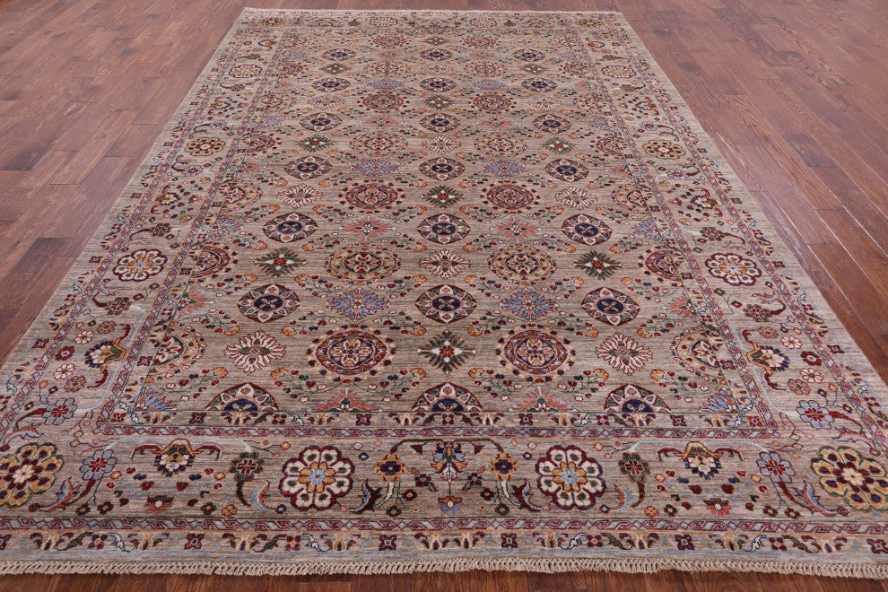 8' 3" X 11' 5" Persian Tabriz Hand-Knotted Wool Rug Q7715