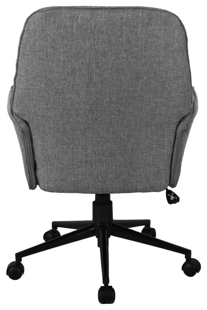 Techni Mobili Modern Upholstered Tufted Office Chair with Arms, Grey