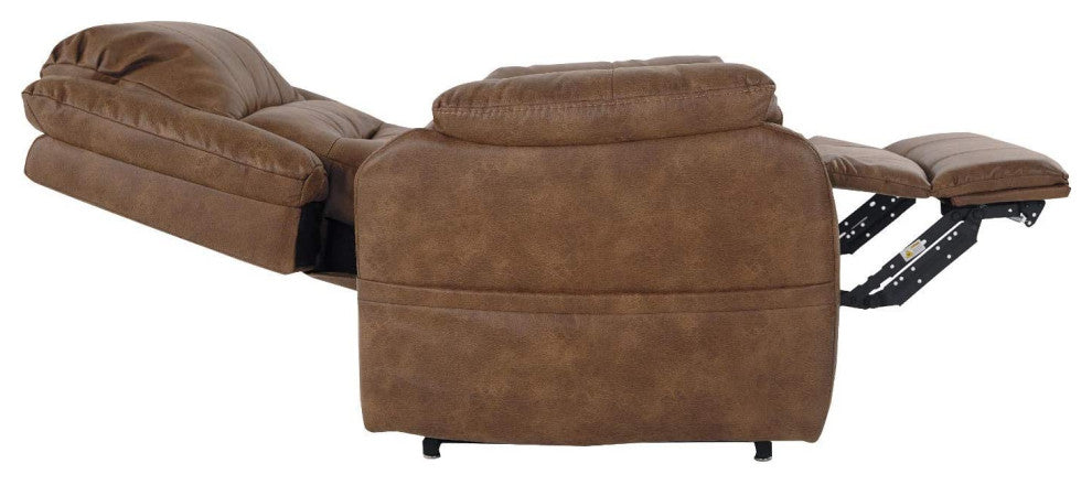 Modern Power Lift Recliner, Faux Leather Upholstered Seat With High Backrest, Sa