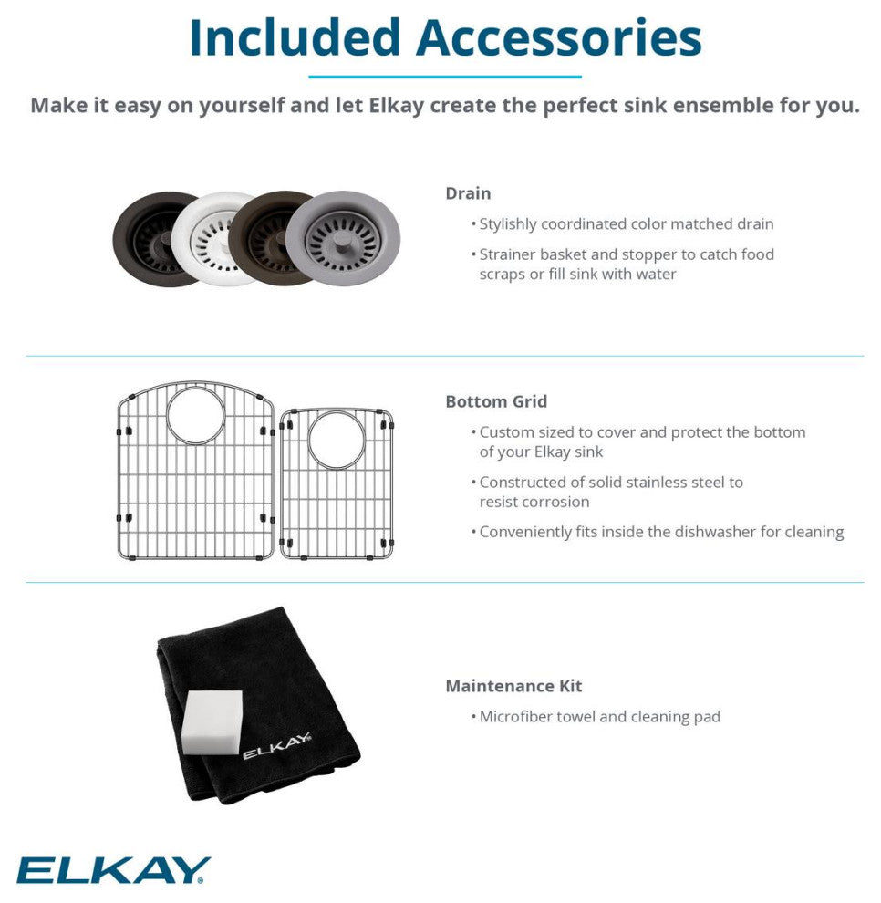 Elkay Quartz Classic Dual Mount Bar Sink Kit, Black