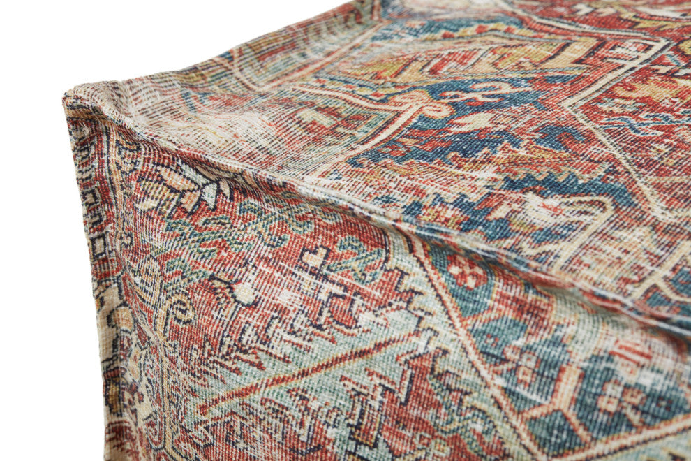 Loloi LPF0024 Rust / Multi 18"W x 18"D x 18"H Pouf