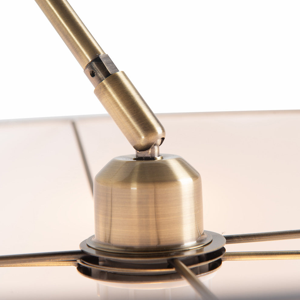 Tambo Arc Floor Lamp, Natural Ash Wood Finish, Weathered Brass