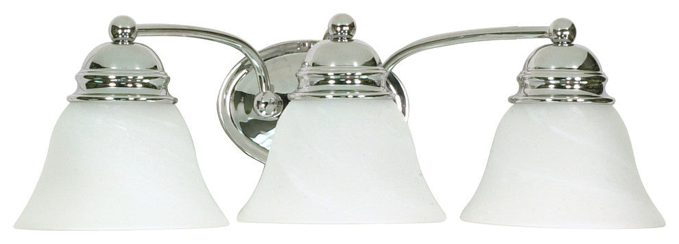 Nuvo Empire 3-Light Incandescent Vanity and Wall Light Fixture, Polished Chrome