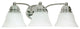 Nuvo Empire 3-Light Incandescent Vanity and Wall Light Fixture, Polished Chrome