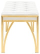 Eiffle Occasional Bench by Nuevo, Brushed Gold Stainless Steel Frame/White