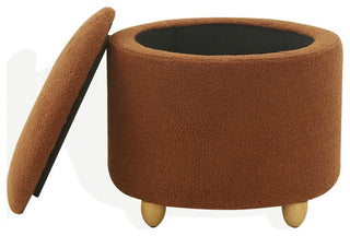 Safavieh Couture Mariabella Storage Ottoman, Rust/Natural