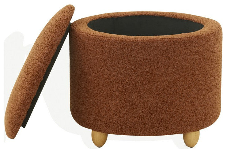 Safavieh Couture Mariabella Storage Ottoman, Rust/Natural