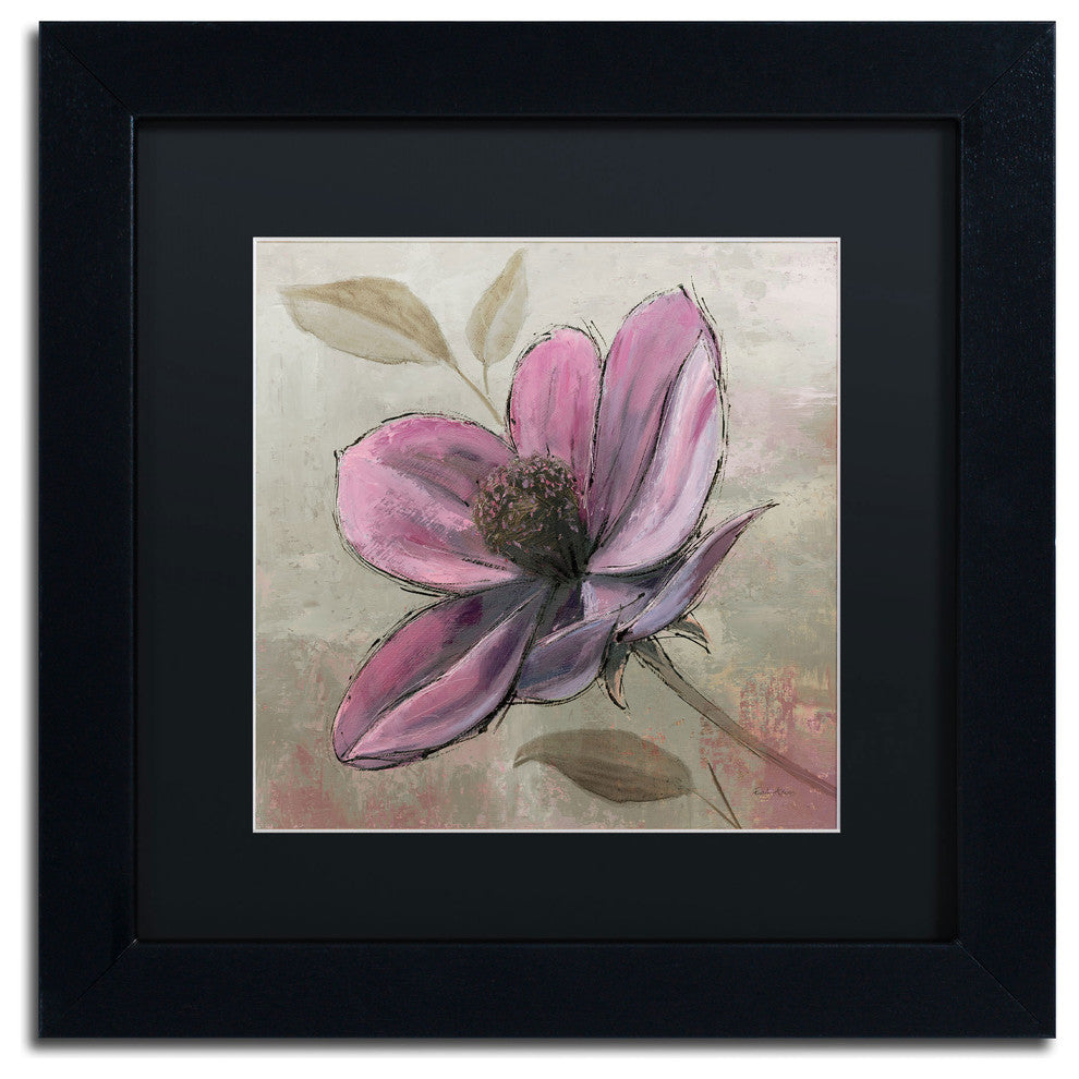 'Plum Floral III' Matted Framed Canvas Art by Emily Adams