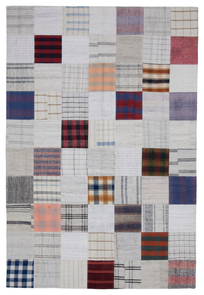 Rug N Carpet - Handmade Turkish 6' 8'' x 9' 10'' Vintage Patchwork Kilim Rug
