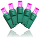 70 5Mm Pink LED Light String 4" Spacing