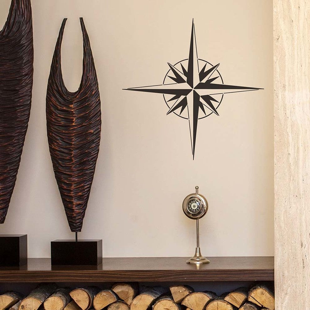 Explorer''s Compass Wall Art Stencil, Trendy Easy DIY Wall Decor, Small