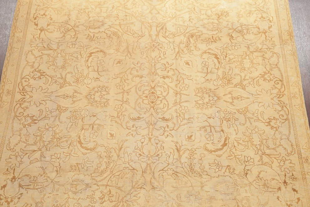 Consigned, Persian Handmade Floral Oriental Distressed Faded Antique Rug, 7'x11'