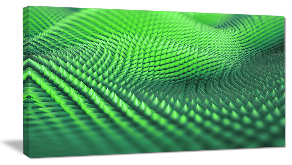 Green 3D Spiny Texture, Abstract Canvas Art Print, 40x20