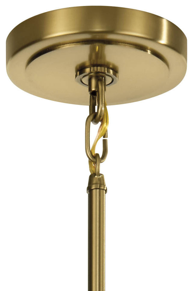 Eastmont 5 Light Chandelier, Clear Glass, Brushed Natural Brass