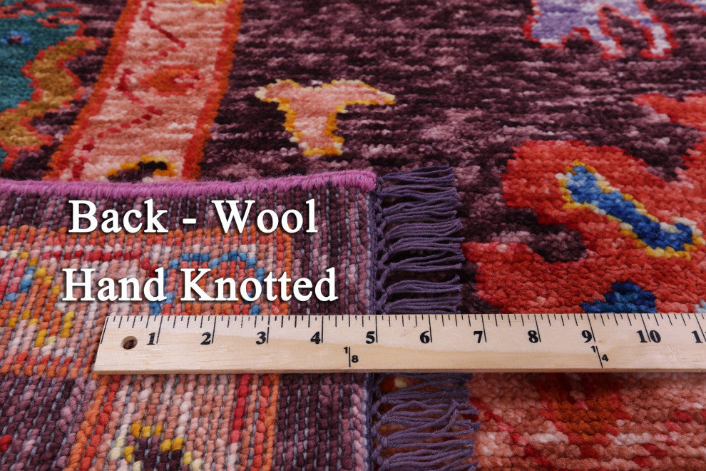 9' Square Hand-Knotted Turkish Oushak Wool Rug - Q16070