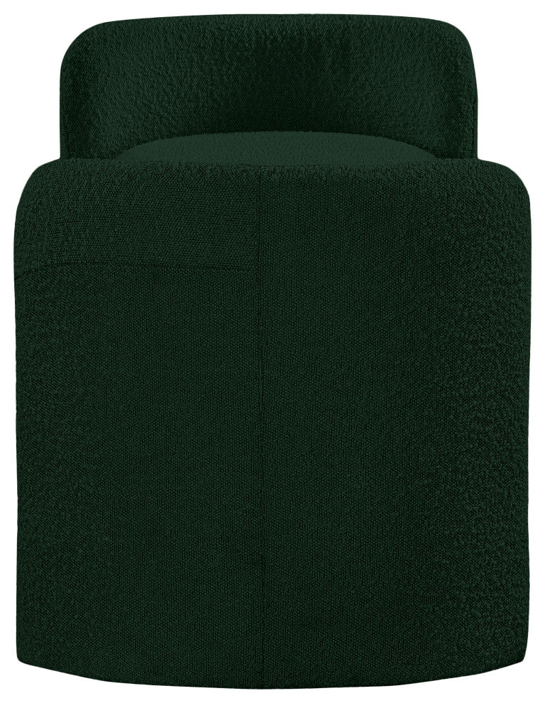 Peyton Boucle Fabric Upholstered Bench, Green