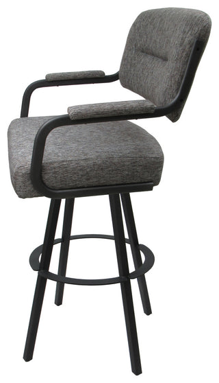 Swivel Metal Bar Stool on Warren Base, Mojave Gray/Gray, 34"