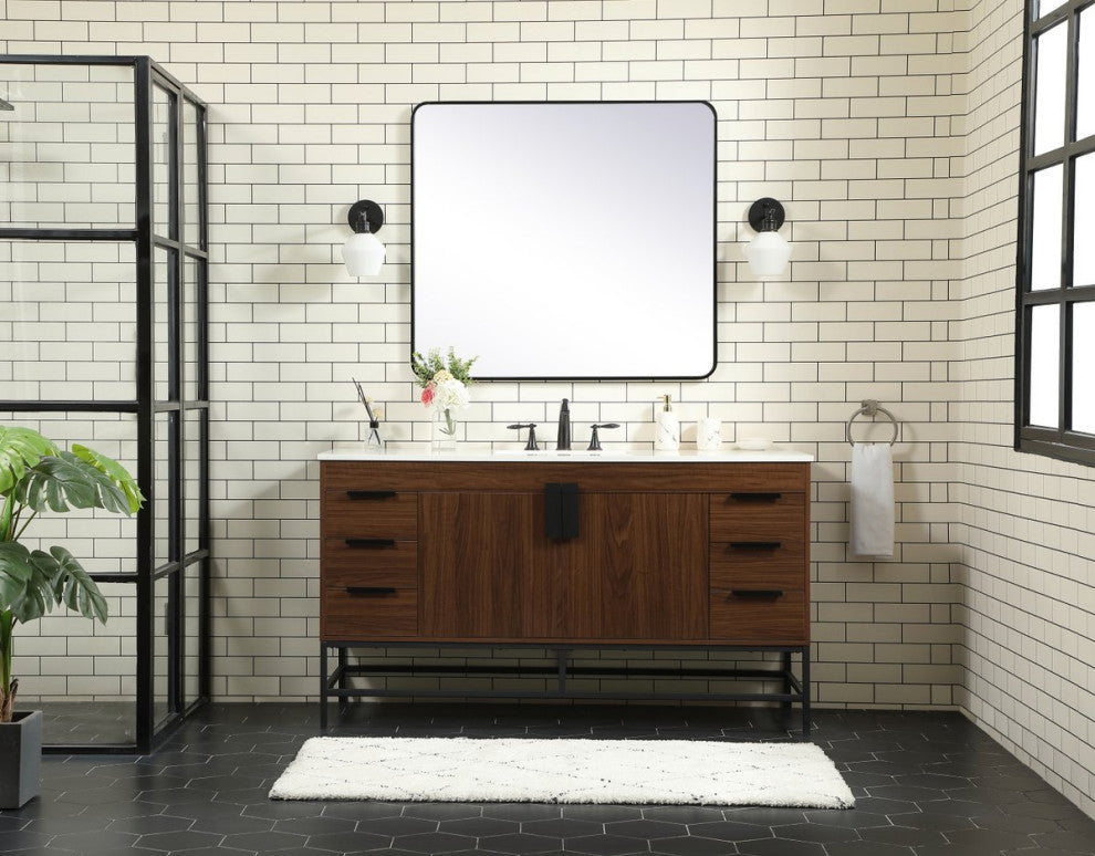 Home Living 22" Modern Walnut-Light Bathroom Vanity