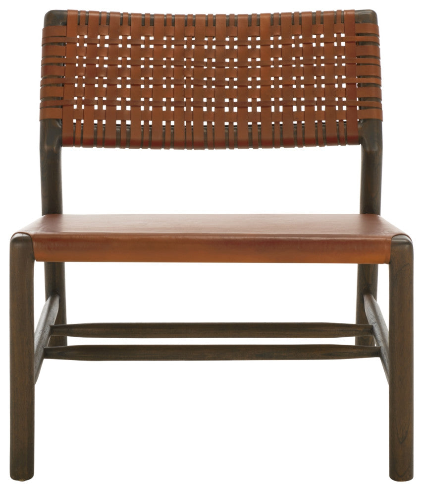 Safavieh Couture Valdina Woven Leather Acccent, Brown/Walnut